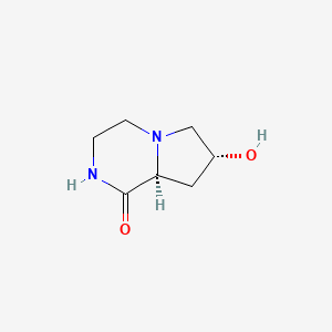 molecular formula C7H12N2O2 B588440 (7R,8aS)-7-Hydroxyhexahydropyrrolo[1,2-a]pyrazin-1(2H)-one CAS No. 158393-18-1