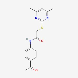 molecular formula C16H17N3O2S B5884476 N~1~-(4-acetylphenyl)-2-[(4,6-dimethyl-2-pyrimidinyl)sulfanyl]acetamide 