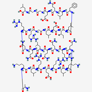 molecular formula C151H262N52O42 B588450 L-Alanyl-L-lysyl-L-leucyl-L-arginyl-L-alpha-glutamyl-L-arginyl-L-leucyl-L-lysyl-L-glutaminyl-L-arginyl-L-glutaminyl-L-glutaminyl-L-leucyl-L-glutaminyl-L-asparaginyl-L-arginyl-L-arginylglycyl-L-leucyl-L-alpha-aspartyl-L-isoleucyl-L-leucyl-L-phenylalanyl-L-leucyl-L-glutaminyl-L-alpha-glutamylglycylglycyl-L-leucine CAS No. 126947-95-3