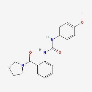molecular formula C19H21N3O3 B5884555 N-(4-methoxyphenyl)-N'-[2-(1-pyrrolidinylcarbonyl)phenyl]urea 