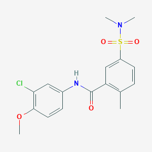 molecular formula C17H19ClN2O4S B5884565 N-(3-chloro-4-methoxyphenyl)-5-(dimethylsulfamoyl)-2-methylbenzamide 