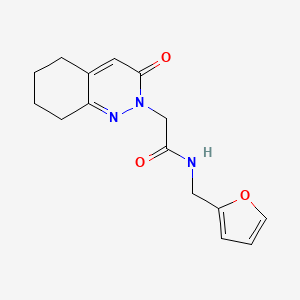 molecular formula C15H17N3O3 B5884646 N-(furan-2-ylmethyl)-2-(3-oxo-5,6,7,8-tetrahydrocinnolin-2(3H)-yl)acetamide 