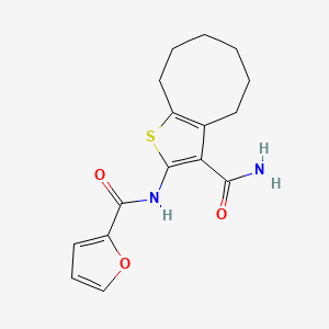 molecular formula C16H18N2O3S B5884961 N-{3-CARBAMOYL-4H5H6H7H8H9H-CYCLOOCTA[B]THIOPHEN-2-YL}FURAN-2-CARBOXAMIDE 