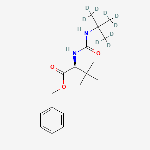 molecular formula C18H28N2O3 B588497 N-tert-Butylcarbamoyl-L-tert-leucine-d9 Benzyl Ester CAS No. 1795786-80-9