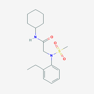 molecular formula C17H26N2O3S B5884998 N-cyclohexyl-2-(2-ethyl-N-methylsulfonylanilino)acetamide 