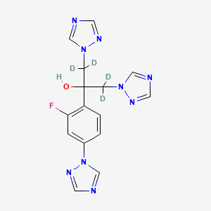 molecular formula C15H14FN9O B588501 4-Defluoro-4-(1H-1,2,4-triazol-1-yl) Fluconazole-d4 CAS No. 1794817-03-0