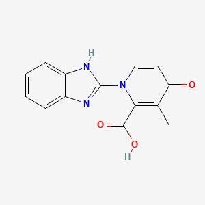 molecular formula C14H11N3O3 B588502 1-(1H-Benzo[d]imidazol-2-yl)-3-methyl-4-oxo-1,4-dihydropyridine-2-carboxylic acid CAS No. 1163685-30-0