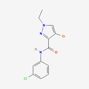 molecular formula C12H11BrClN3O B5885041 4-bromo-N-(3-chlorophenyl)-1-ethyl-1H-pyrazole-3-carboxamide 