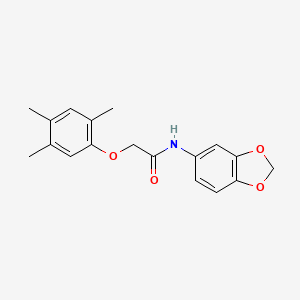 molecular formula C18H19NO4 B5885061 N-(1,3-benzodioxol-5-yl)-2-(2,4,5-trimethylphenoxy)acetamide 