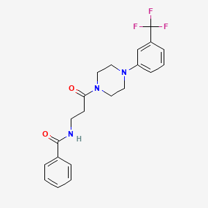 molecular formula C21H22F3N3O2 B5885107 N-(3-oxo-3-{4-[3-(trifluoromethyl)phenyl]piperazin-1-yl}propyl)benzamide 