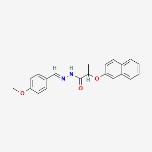 molecular formula C21H20N2O3 B5885155 N-[(E)-(4-methoxyphenyl)methylideneamino]-2-naphthalen-2-yloxypropanamide 
