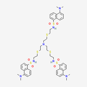molecular formula C48H63N7O6S6 B588519 N,N',N''-[Nitrilotris(2,1-ethanediylthio-2,1-ethanediyl)]tris[5-(dimethylamino)-1-naphthalenesulfonamide CAS No. 1350343-28-0