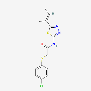 molecular formula C14H14ClN3OS2 B5885239 N-[5-[(E)-but-2-en-2-yl]-1,3,4-thiadiazol-2-yl]-2-(4-chlorophenyl)sulfanylacetamide 
