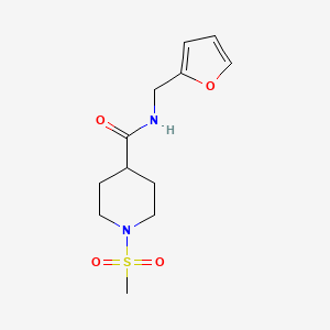 molecular formula C12H18N2O4S B5885266 N~4~-(2-FURYLMETHYL)-1-(METHYLSULFONYL)-4-PIPERIDINECARBOXAMIDE 