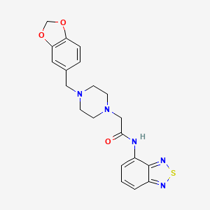 molecular formula C20H21N5O3S B5885296 2-{4-[(2H-1,3-BENZODIOXOL-5-YL)METHYL]PIPERAZIN-1-YL}-N-(2,1,3-BENZOTHIADIAZOL-4-YL)ACETAMIDE 
