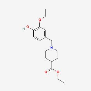 molecular formula C17H25NO4 B5885395 Ethyl 1-[(3-ethoxy-4-hydroxyphenyl)methyl]piperidine-4-carboxylate 