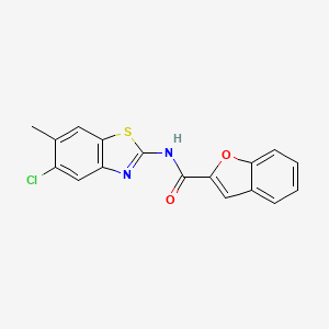 molecular formula C17H11ClN2O2S B5885455 N-(5-chloro-6-methyl-1,3-benzothiazol-2-yl)-1-benzofuran-2-carboxamide 