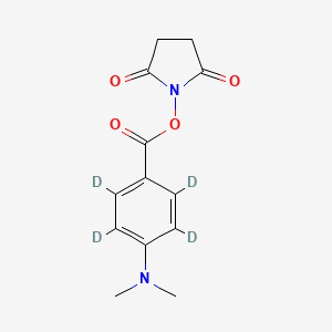 molecular formula C13H14N2O4 B588559 DMABA-d4 NHS Ester 