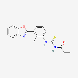 molecular formula C18H17N3O2S B5885644 N-{[3-(1,3-benzoxazol-2-yl)-2-methylphenyl]carbamothioyl}propanamide 