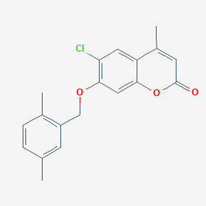 molecular formula C19H17ClO3 B5885767 6-CHLORO-7-[(2,5-DIMETHYLPHENYL)METHOXY]-4-METHYL-2H-CHROMEN-2-ONE 