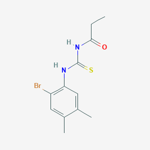 molecular formula C12H15BrN2OS B5885851 N-[(2-bromo-4,5-dimethylphenyl)carbamothioyl]propanamide 