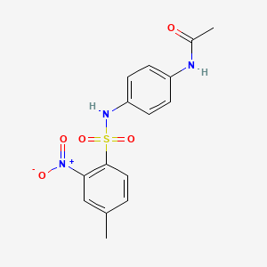 molecular formula C15H15N3O5S B5885948 N~1~-(4-{[(4-Methyl-2-nitrophenyl)sulfonyl]amino}phenyl)acetamide 