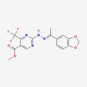 molecular formula C16H13F3N4O4 B5885974 methyl 2-[(2E)-2-[1-(1,3-benzodioxol-5-yl)ethylidene]hydrazinyl]-4-(trifluoromethyl)pyrimidine-5-carboxylate 