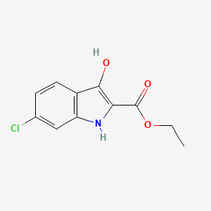 molecular formula C11H10ClNO3 B588602 Ethyl 6-chloro-3-hydroxy-1H-indole-2-carboxylate CAS No. 153501-26-9