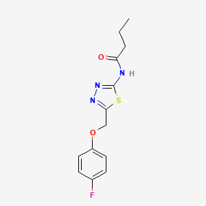 molecular formula C13H14FN3O2S B5886256 N-[5-[(4-fluorophenoxy)methyl]-1,3,4-thiadiazol-2-yl]butanamide 
