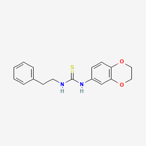 molecular formula C17H18N2O2S B5886259 N-(2,3-DIHYDRO-1,4-BENZODIOXIN-6-YL)-N'-PHENETHYLTHIOUREA 
