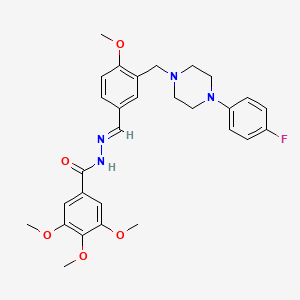 molecular formula C29H33FN4O5 B5886408 N-[(E)-[3-[[4-(4-fluorophenyl)piperazin-1-yl]methyl]-4-methoxyphenyl]methylideneamino]-3,4,5-trimethoxybenzamide 