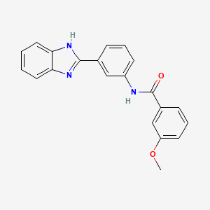 molecular formula C21H17N3O2 B5886466 N-[3-(1H-1,3-Benzodiazol-2-YL)phenyl]-3-methoxybenzamide 