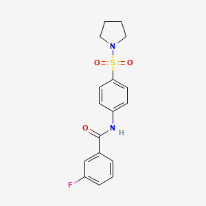 molecular formula C17H17FN2O3S B5886507 3-FLUORO-N-[4-(PYRROLIDINE-1-SULFONYL)PHENYL]BENZAMIDE 