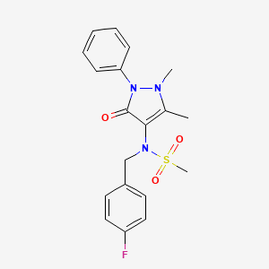 molecular formula C19H20FN3O3S B5886548 N-(1,5-dimethyl-3-oxo-2-phenyl-2,3-dihydro-1H-pyrazol-4-yl)-N-(4-fluorobenzyl)methanesulfonamide 