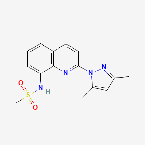 molecular formula C15H16N4O2S B5886615 N-[2-(3,5-dimethyl-1H-pyrazol-1-yl)-8-quinolinyl]methanesulfonamide 