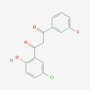 molecular formula C15H10ClFO3 B5886672 1-(5-Chloro-2-hydroxyphenyl)-3-(3-fluorophenyl)propane-1,3-dione 