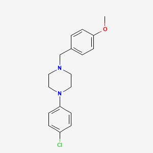 molecular formula C18H21ClN2O B5886728 1-(4-Chlorophenyl)-4-[(4-methoxyphenyl)methyl]piperazine 