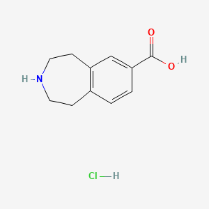 molecular formula C11H14ClNO2 B588682 2,3,4,5-Tetrahydro-1H-benzo[D]azepine-7-carboxylic acid hydrochloride CAS No. 149353-83-3