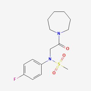molecular formula C15H21FN2O3S B5887055 N-[2-(azepan-1-yl)-2-oxoethyl]-N-(4-fluorophenyl)methanesulfonamide 