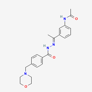 molecular formula C22H26N4O3 B5887171 N-{3-[(1E)-1-[({4-[(MORPHOLIN-4-YL)METHYL]PHENYL}FORMAMIDO)IMINO]ETHYL]PHENYL}ACETAMIDE 