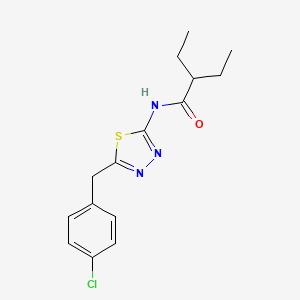 molecular formula C15H18ClN3OS B5887181 N-{5-[(4-Chlorophenyl)methyl]-1,3,4-thiadiazol-2-YL}-2-ethylbutanamide 