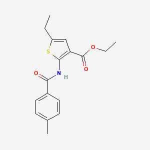 molecular formula C17H19NO3S B5887259 ethyl 5-ethyl-2-[(4-methylbenzoyl)amino]-3-thiophenecarboxylate 