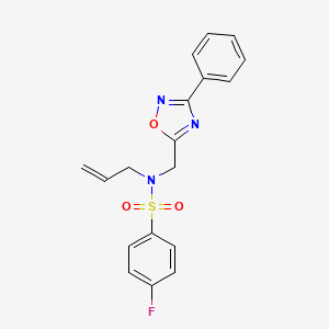 molecular formula C18H16FN3O3S B5887266 N-allyl-4-fluoro-N-[(3-phenyl-1,2,4-oxadiazol-5-yl)methyl]benzenesulfonamide 