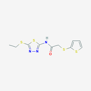 molecular formula C10H11N3OS4 B5887319 N-(5-ethylsulfanyl-1,3,4-thiadiazol-2-yl)-2-thiophen-2-ylsulfanylacetamide 