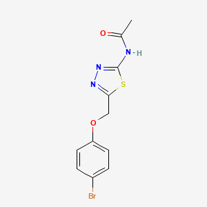 molecular formula C11H10BrN3O2S B5887392 N-{5-[(4-bromophenoxy)methyl]-1,3,4-thiadiazol-2-yl}acetamide 