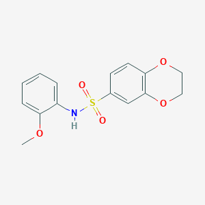 molecular formula C15H15NO5S B5887399 N-(2-methoxyphenyl)-2,3-dihydro-1,4-benzodioxine-6-sulfonamide 