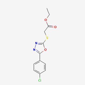 molecular formula C12H11ClN2O3S B5887510 ethyl {[5-(4-chlorophenyl)-1,3,4-oxadiazol-2-yl]thio}acetate 