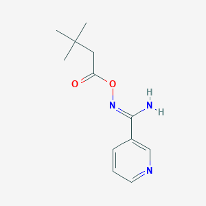 molecular formula C12H17N3O2 B5887702 N'-[(3,3-dimethylbutanoyl)oxy]pyridine-3-carboximidamide 