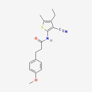 molecular formula C18H20N2O2S B5888145 N-(3-cyano-4-ethyl-5-methylthiophen-2-yl)-3-(4-methoxyphenyl)propanamide 