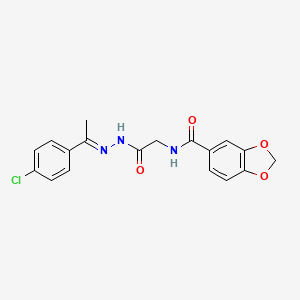 molecular formula C18H16ClN3O4 B5888221 N-(2-{2-[1-(4-chlorophenyl)ethylidene]hydrazino}-2-oxoethyl)-1,3-benzodioxole-5-carboxamide 